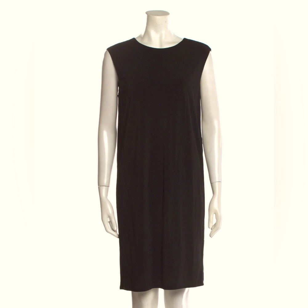 Helmut Lang NEW Black sheath / shift knee length dress. size M.
